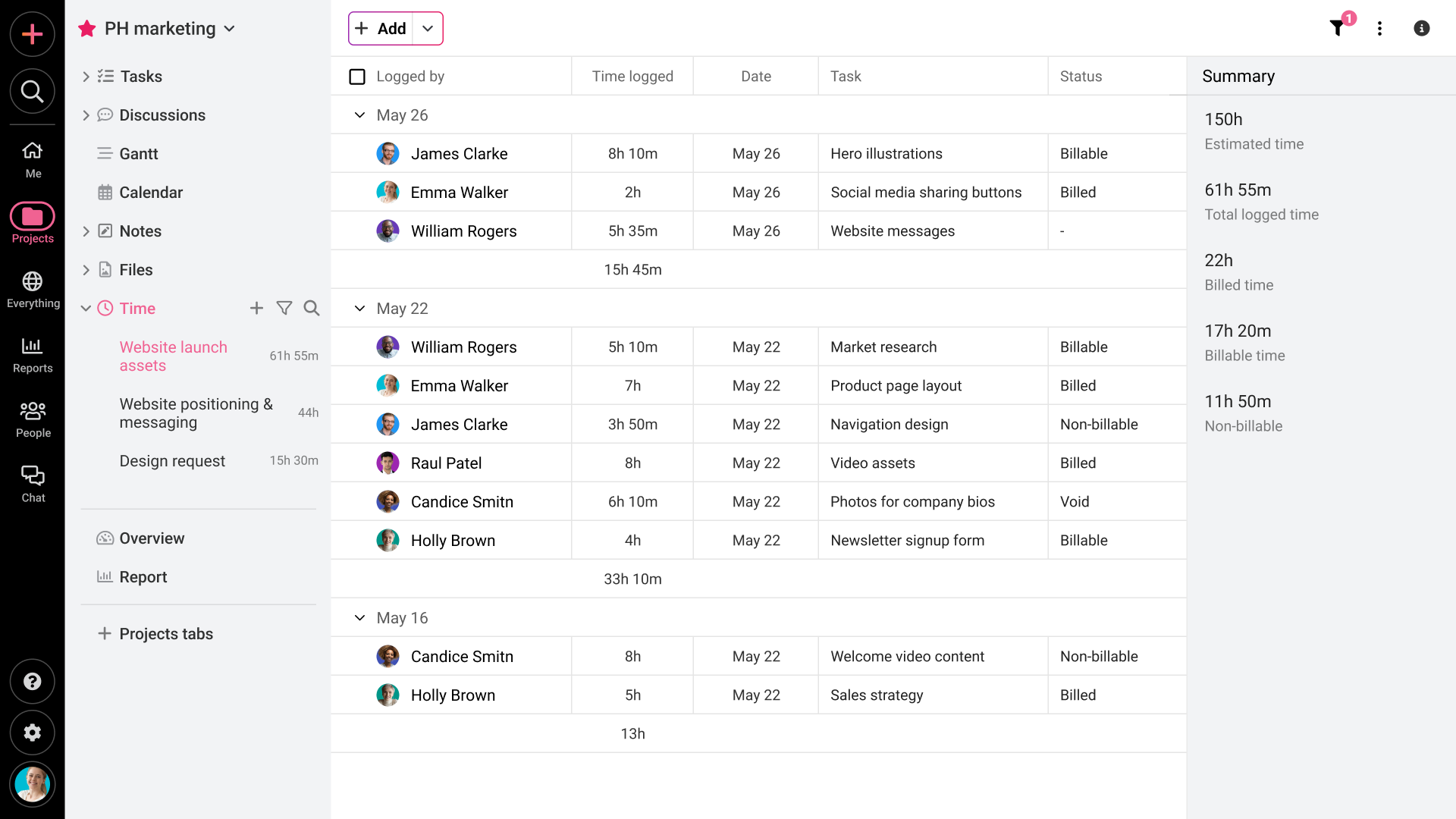 Time tracking